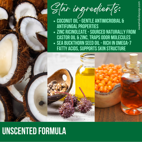 Natural Deodorant for Sensitive Skin, Unscented Ultra-Gentle, Baking Soda Free